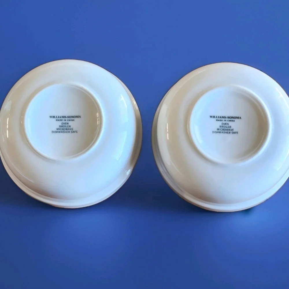 VTG Williams Sonoma White Heavy Stoneware Bowls — Set of 2 (6¾